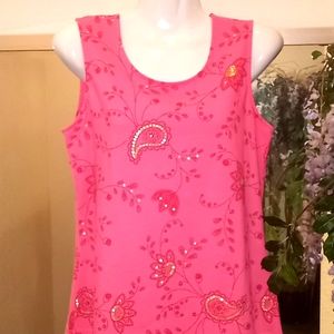 Croft & Barrow Floral & Paisley Sequined Knit Tank Top